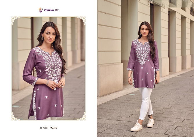 Ruhana Vol 2 By Vamika Nx Rayon Ladies Tunic Top Wholesale Shop In Surat